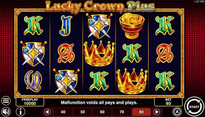 Lucky Crown Plus video slot base gameplay
