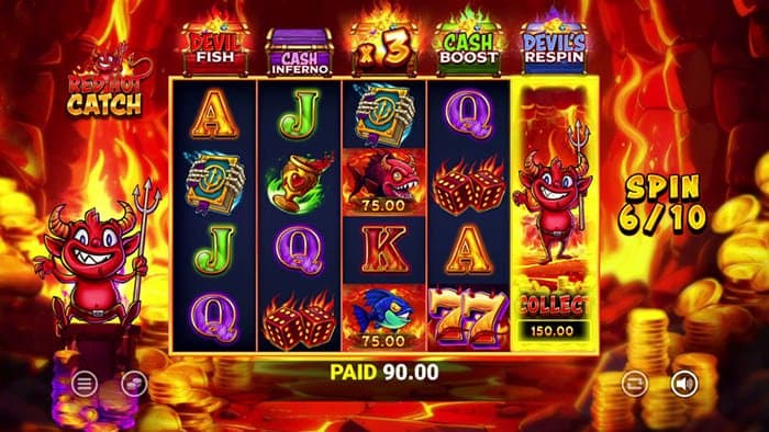 Red Hot Catch video slot bonus game playthrough