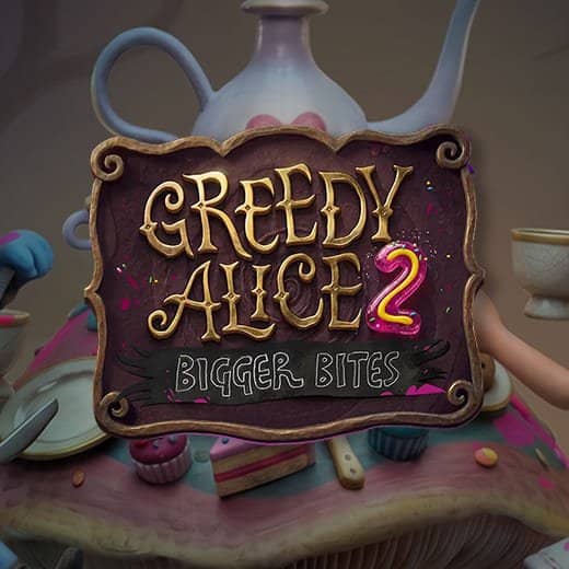 Greedy Alice 2 Bigger Bites video slot logo