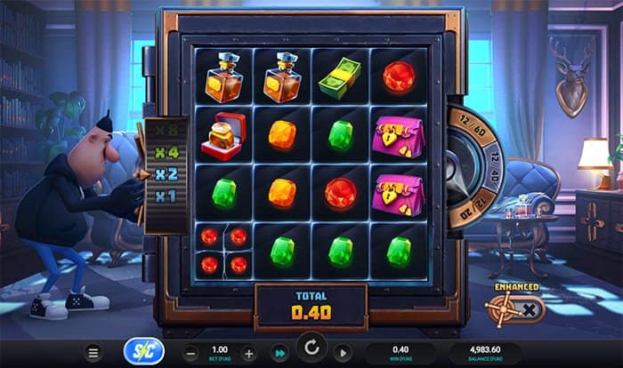 Midnight Marauder ClusterBreaker video slot base gameplay