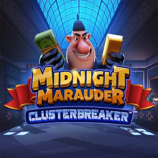 Midnight Marauder ClusterBreaker video slot logo and character