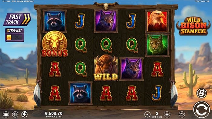 Wild Bison Stampede video slot main game
