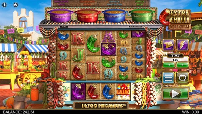 Extra Chilli More Chilli video slot main gameplay