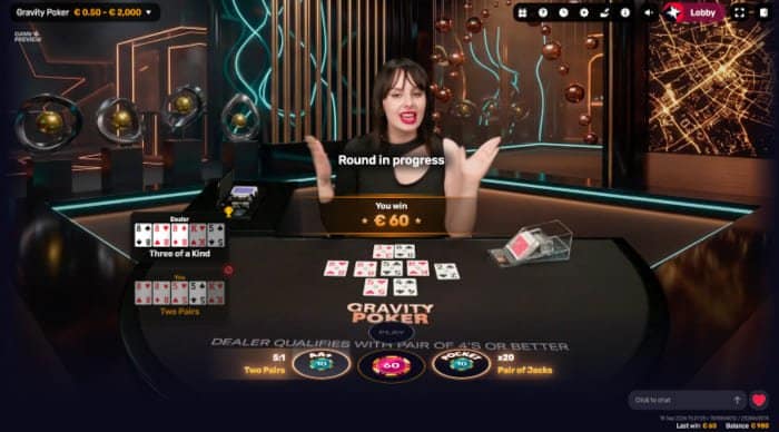 Gravity Poker game playthrough