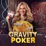 Gravity Poker dealer and game logo